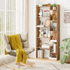 6-Tier Bookshelf Tall Freestanding Bookcase with Anti-Toppling Devices Natural