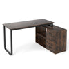 Modern Simple Study Writing Desk Heavy-duty Metal Frame Workstation-Coffee