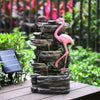 Solar Power Water Fountain Garden Water Feature with LED Light Indoor Outdoor