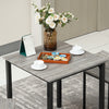 Modern Dining Table Set 3 Piece Table and 2 Chairs Space Saving Kitchen Set Grey
