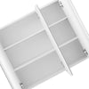 3 Door Bathroom Cabinet 6-Tier Shelf Inside Mirrored Wall Mounted Cupboard White