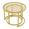 Nesting Round Side Table Set of 2 Modern End Coffee Tea Bedside Table Nightstand