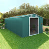 Galvanized Steel Garden Storage Shed Metal Outdoor Bike Shed 12x10ft Doors Base