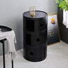 Plastic Storage Cabinet Floor Standing Round Cupboard Bedside Table Nightstand