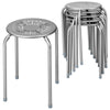 Set of 6 Metal Stacking Stools Round Nesting Bar Stool with X-shape Connection