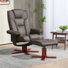 Recliner Chair with Footstool, PU Leather Armchair Leisure Lounge Chair, Brown