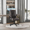HOMCOM Swivel Executive Office Chair Mid Back PU Leather Chair w/ Arm, Brown