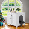 White Dog Cage Puppy Crate Pet Carrier Indoor Pet Box With Lock Fixed Pet Box