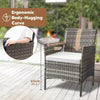 4 Piece Rattan Garden Furniture Set Table Chairs Wicker Ship to All Locations