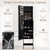 Mirrored Jewelry Armoire Bedroom Standing Jewelry Cabinet Storage Organizer