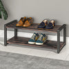 Industrial Wooden Shoe Rack Bench Storage Shelf Organizer Stand Hallway Display