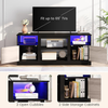 TV Stand Cabinet 147cm LED RGB Storage Unit for 65 Inch Fireplace Optional Wood