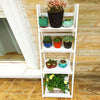 4 Tier Wooden Ladder Shelf Plant Flower Pot Display Stand Bookcase Storage Rack