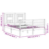 Bed Frame with Headboard White 140x200 Solid Wood Z2N0