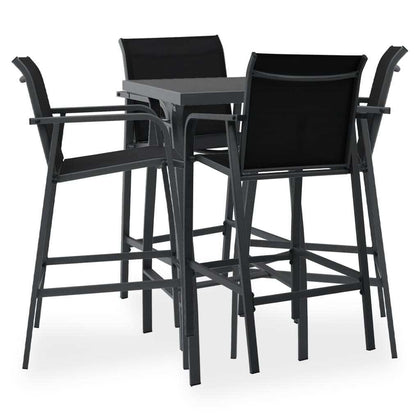 5 Piece Garden Bar Set Black