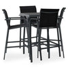 5 Piece Garden Bar Set Black