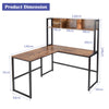 L-Shaped Corner Computer Desk Large PC Table Workstation with Storage Bookcase