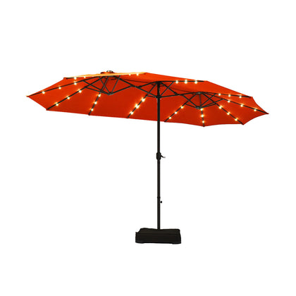 4.6M Outdoor Extra Large Umbrella Double-Sided Parasol W/ Solar LED Lights