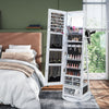 4 IN 1 Swivel Jewelry Cabinet Lockable Jewelry Armoire w/ Full-Length Mirror