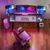 X-Large RGB Gaming Desk Height Adjustable Sit Stand up Desk Business Study Table