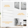 Kitchen Cupboard Storage Cabinet w/ Adjustable Shelves, Cable Management, White