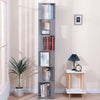 Rotatable 6 Tier Slim Corner Cabinet Bookcase Bookshelf Living Room Bedroom Grey