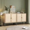 80cm Sideboard Buffet Cabinet Floor Storage Cabinet with 2 Bamboo Woven Doors