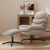Luxury Soft Lounge Chair With Footstool Lazy Recliner High Back Swivel Armchair