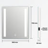 LED Bathroom Mirror With Shaver Socket Demister Pads Lights Touch 50x70CM