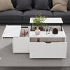 Coffee Table With Storage Lift Top Up Drawer Shelf Living Room Furniture White