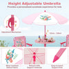 Indoor/Outdoor Collapsible Toddler Activity Table with 2 Folding Chairs-Pink