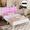 4ft6 Heavy Duty Metal Bed Frames with LED Light Headboard & Charging Socket Vjdm