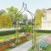 Garden Trellis Pergola w/ Multiple Side Crossbars & Powder-coated Metal Tubes
