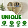 Wooden Heart Shaped Floating Wall Shelf Natural Hanging Display Unit Storage
