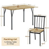 Dining Table and Chairs Set 4 Kitchen Table and 4 Chairs with Backrest, Brown