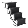 Outdoor Car Boot Pet Dog Stairs 4 Steps Ladder Oxford &Steel Doggy Climbing Ramp