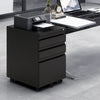 Lockable Filing Cabinet Pedestal Under Desk Storage Unit 3 Drawer Castors Table