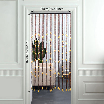 90x175cm*31 Lines Hanging Wooden Beads String Door Curtain Partition Divider UK