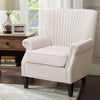 New Fabric Armchair Oyster Wing Back Occasional Accent Chair Studded Rubber Legs