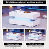 Coffee Table with Storage Lift Top Up & LED Lights Matt White for Living Room
