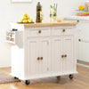 Portable Kitchen Storage Trolley Cart Cupboard Rolling Wheels Shelves 2 Drawers