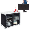 Folding Camping Kitchen Portable Windshield Cooking Table Picnic Storage Cabinet