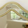Irregular Wall Mirror Asymmetrical Bathroom Vanity Mirror w/ Double Gold Rim Dec