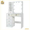 Modern Dressing Table With LED Mirror & Cushioned Stool Vanity Table Makeup Desk