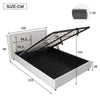 Upholstered Bed Ottoman Bed Frame Beige Fabric With Storage Double, No Mattress