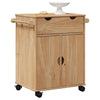 Kitchen Trolley Rolling Cart Serving Bar Solid Wood Pine