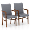 Set of 2 Mid-Century Modern Dining Chairs Upholstered with Solid Frame