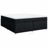 Box Spring Bed with Black 180x200 Fabric Q5E0