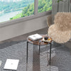 Mid Century Side Table Round Glass Coffee Table Leisure Accent Table Balcony Dec