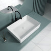 Bathroom Wash Basin Ceramic Countertop Rectangle Large White Sink 510x365mm